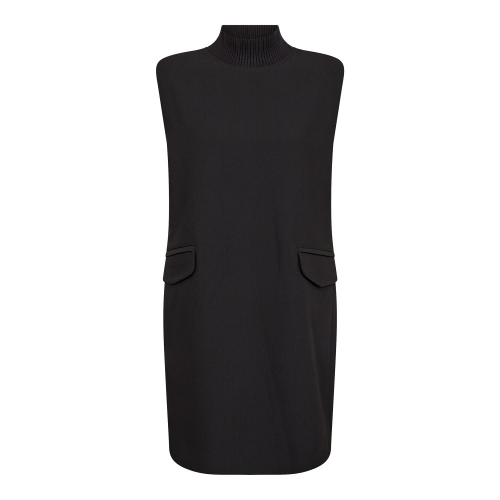 Co'couture Vola rib turtleneck dress Black