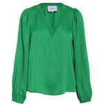 Minus Selva v-neck blouse Golf green