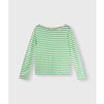 10Days Longsleeve tee stripes Ecru/apple green