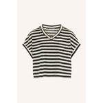 By-Bar Tammie slub stripe top Jet black