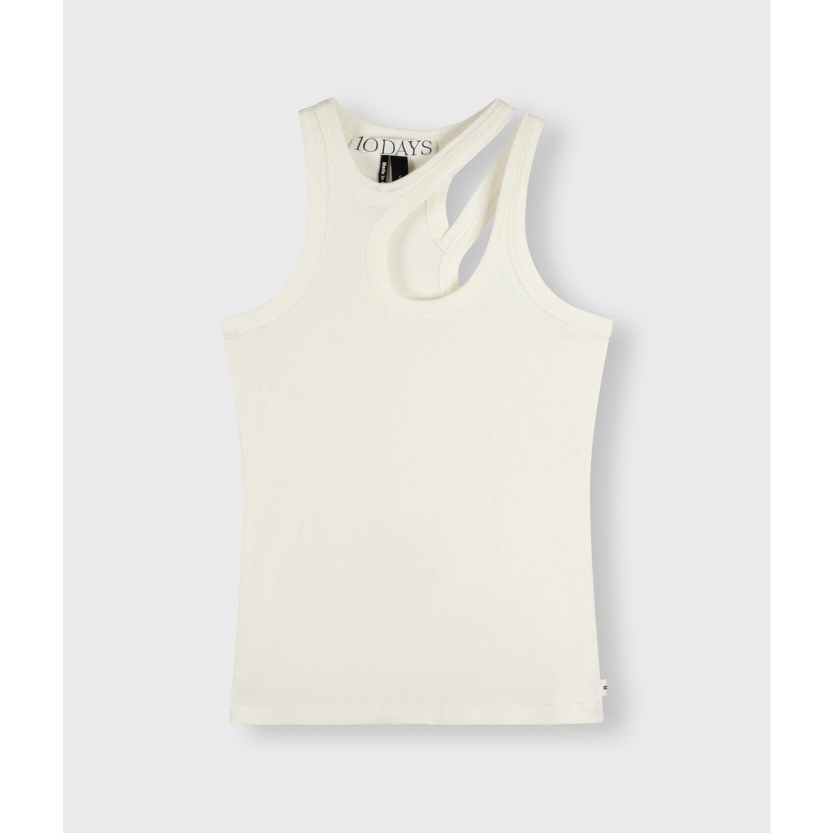 10Days Cut out tank top rib Ecru