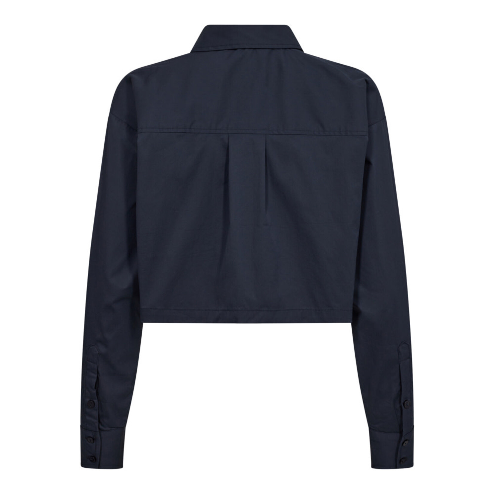 Co'couture Cotton crips crop shirt Navy