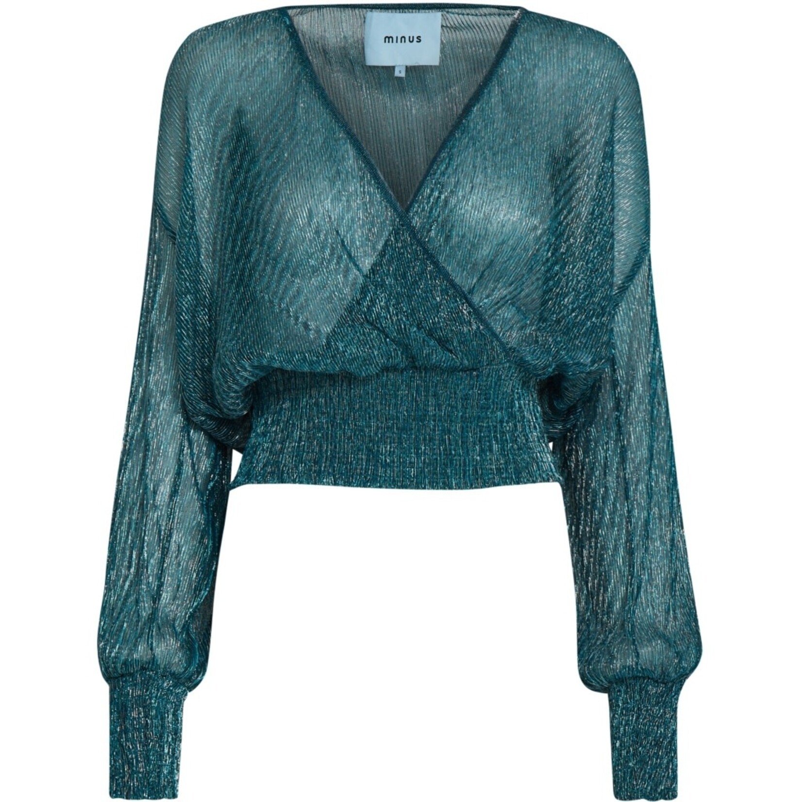 Minus Kamina wrap blouse Lake blue metallic