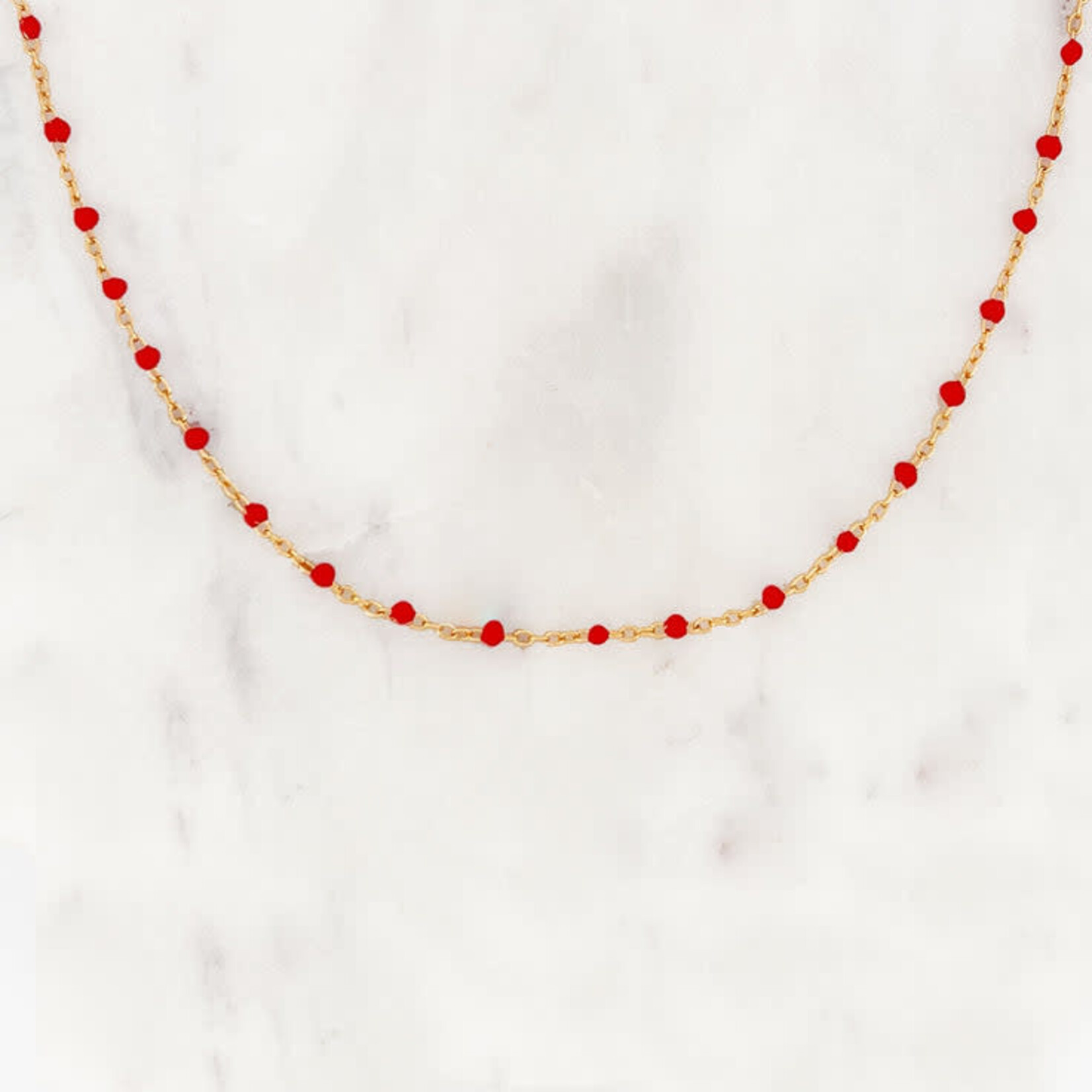 ByNouck Base fiery red necklace Choker 35+5 cm
