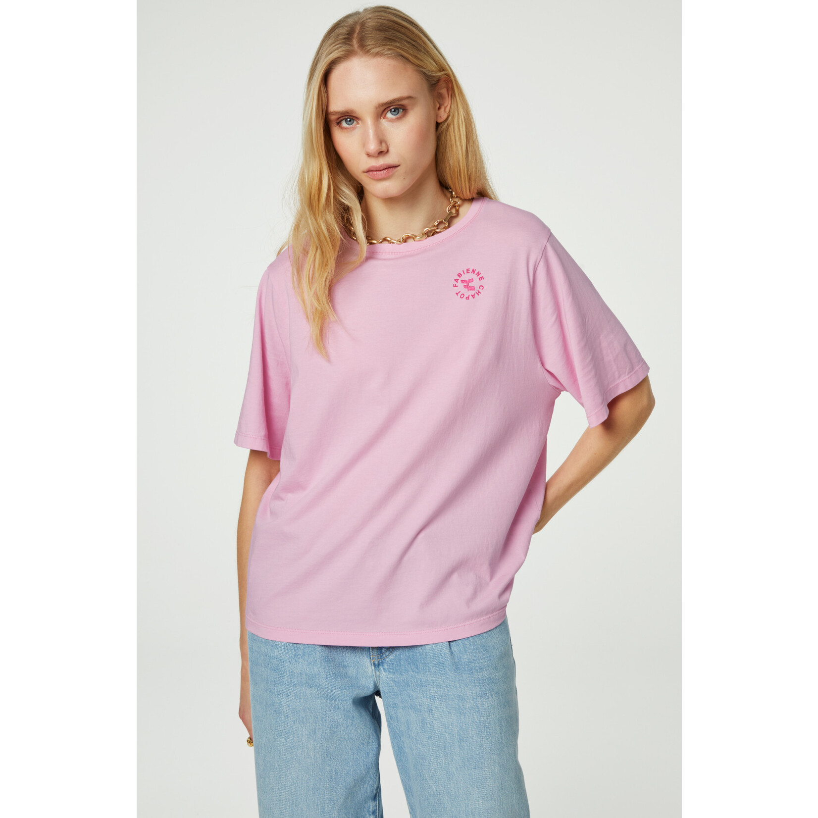 Fabienne Chapot Fay poem pink t-shirt Pink rose