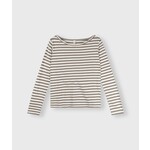 10Days Longsleeve tee stripes Ecru/dark moss