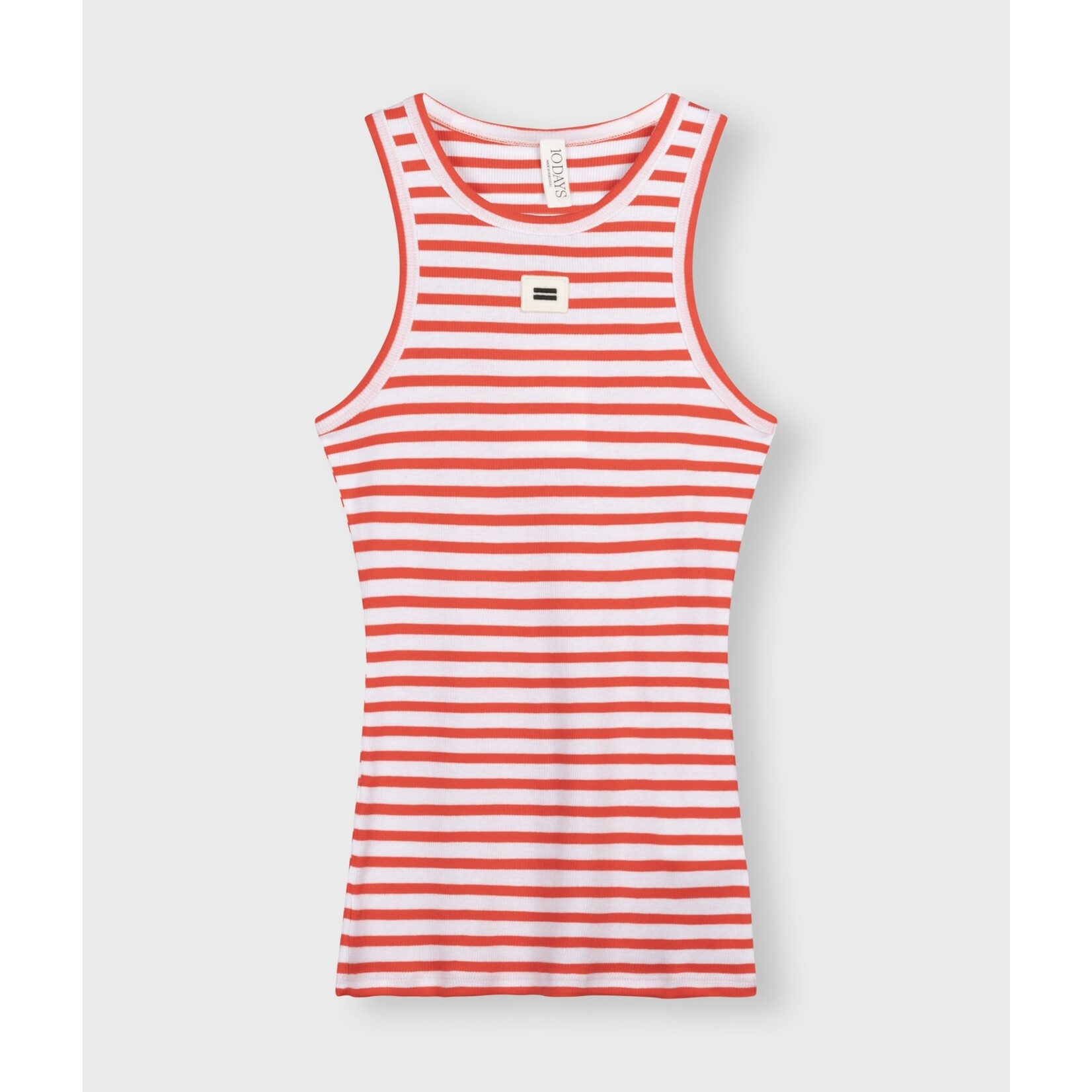 10Days Tank top rib stripe White-Popp