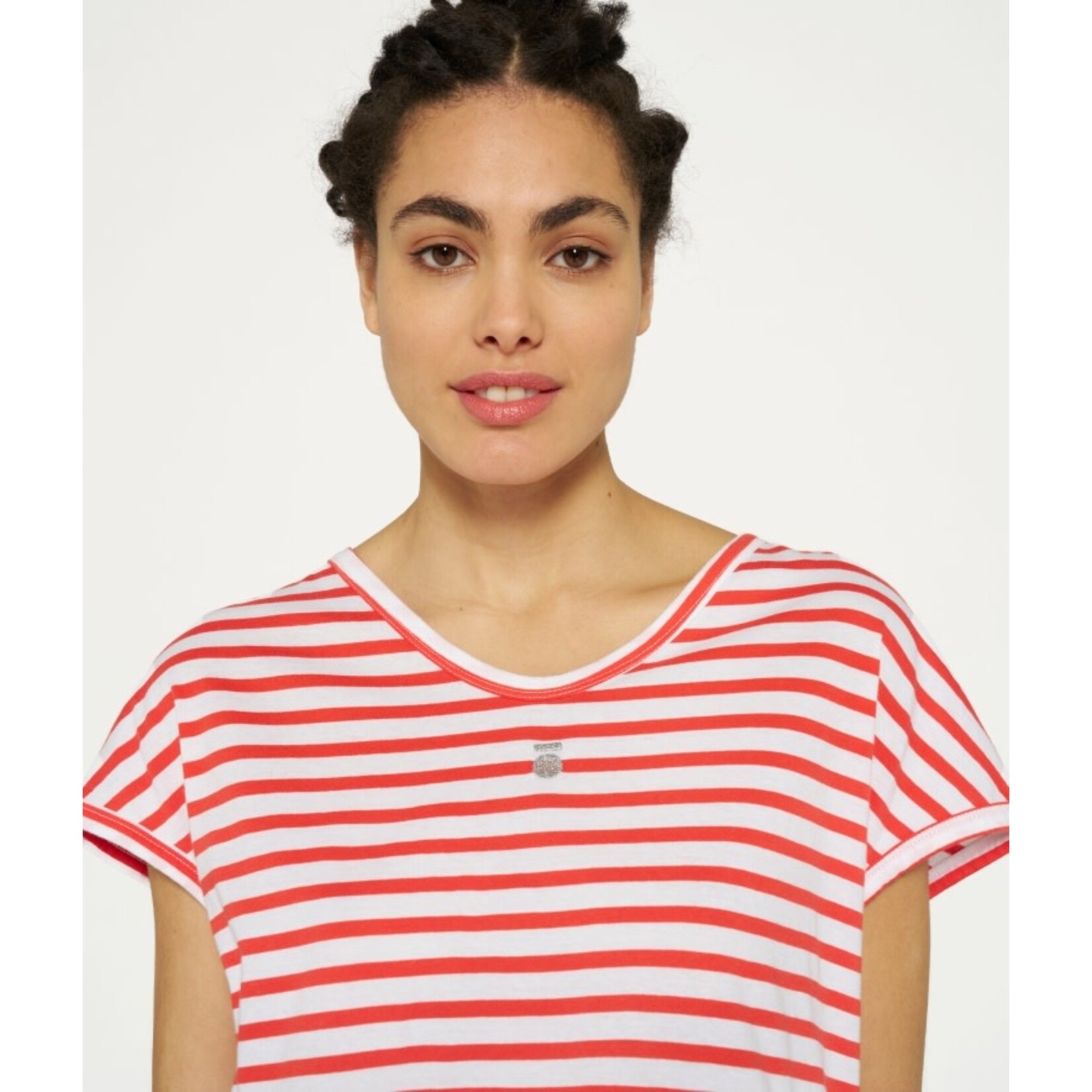 10Days Tee stripes/Gots White poppy