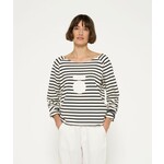 10Days Cropped icon sweater stripes Ecru/black