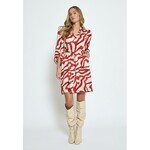 Minus Jassie wide short dress Barn red print