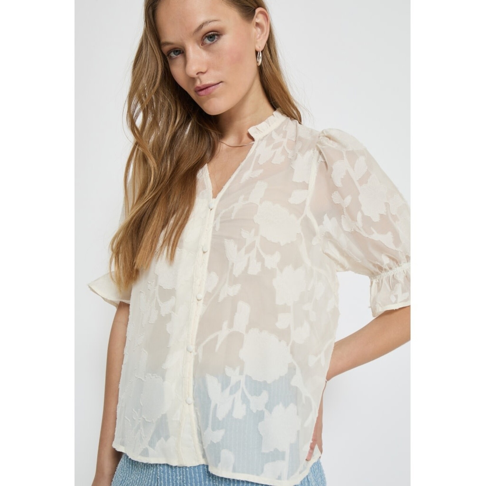 Minus Rekira v-neck blouse Light birch