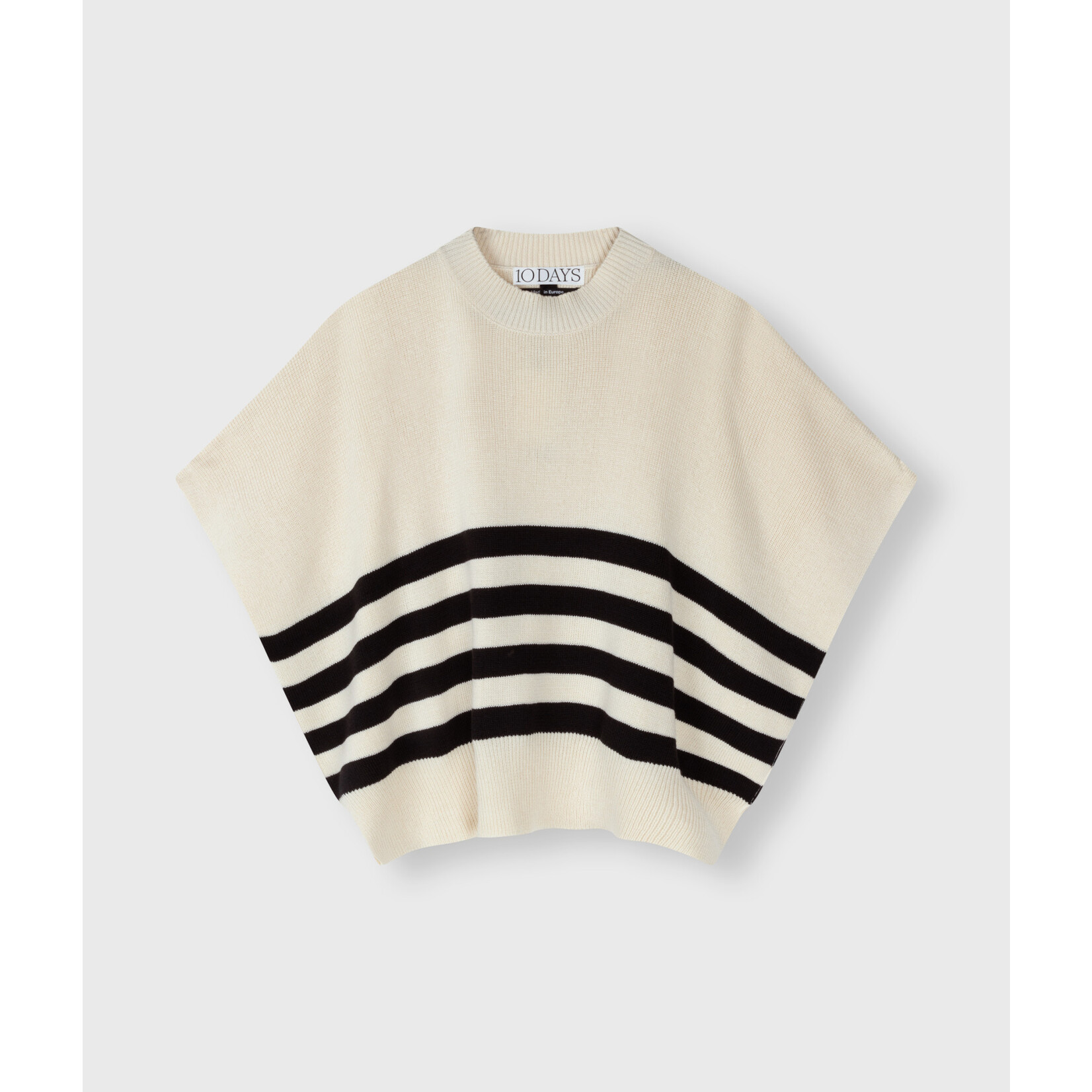 10Days Sleeveless sweater knit stripes Light safari