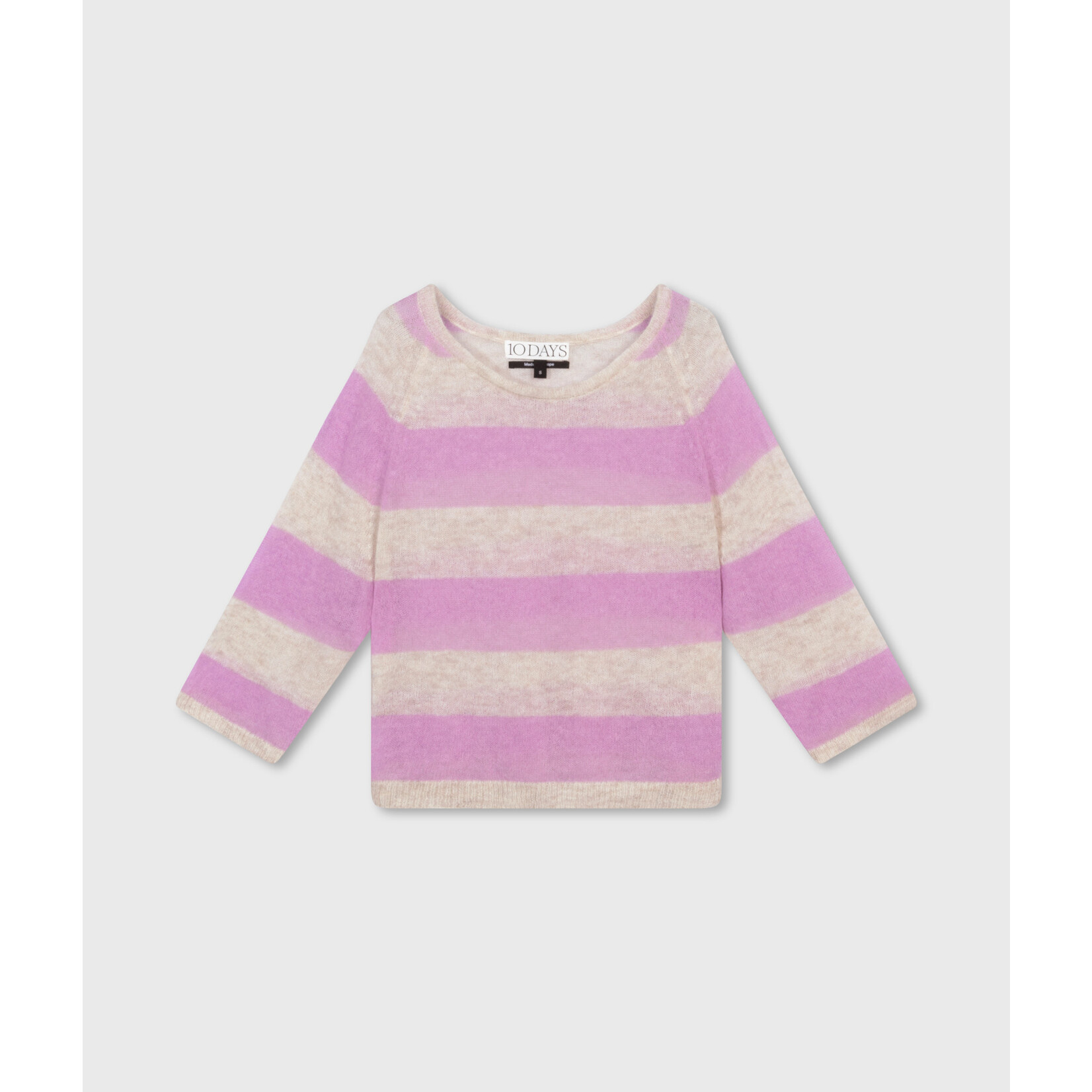 10Days Sweater thin knit stripes Violet