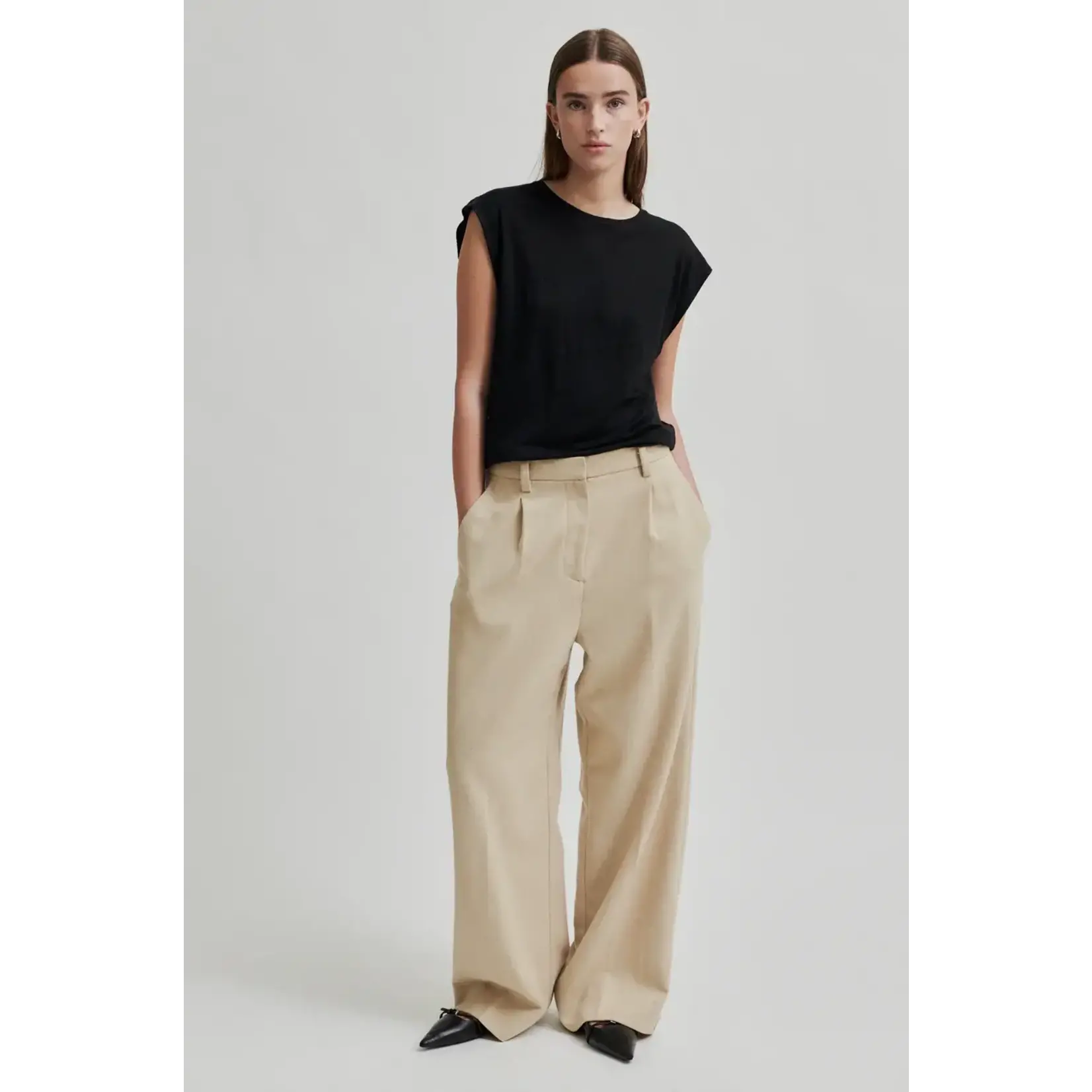 Second Female Navada classic trousers Beige Melange