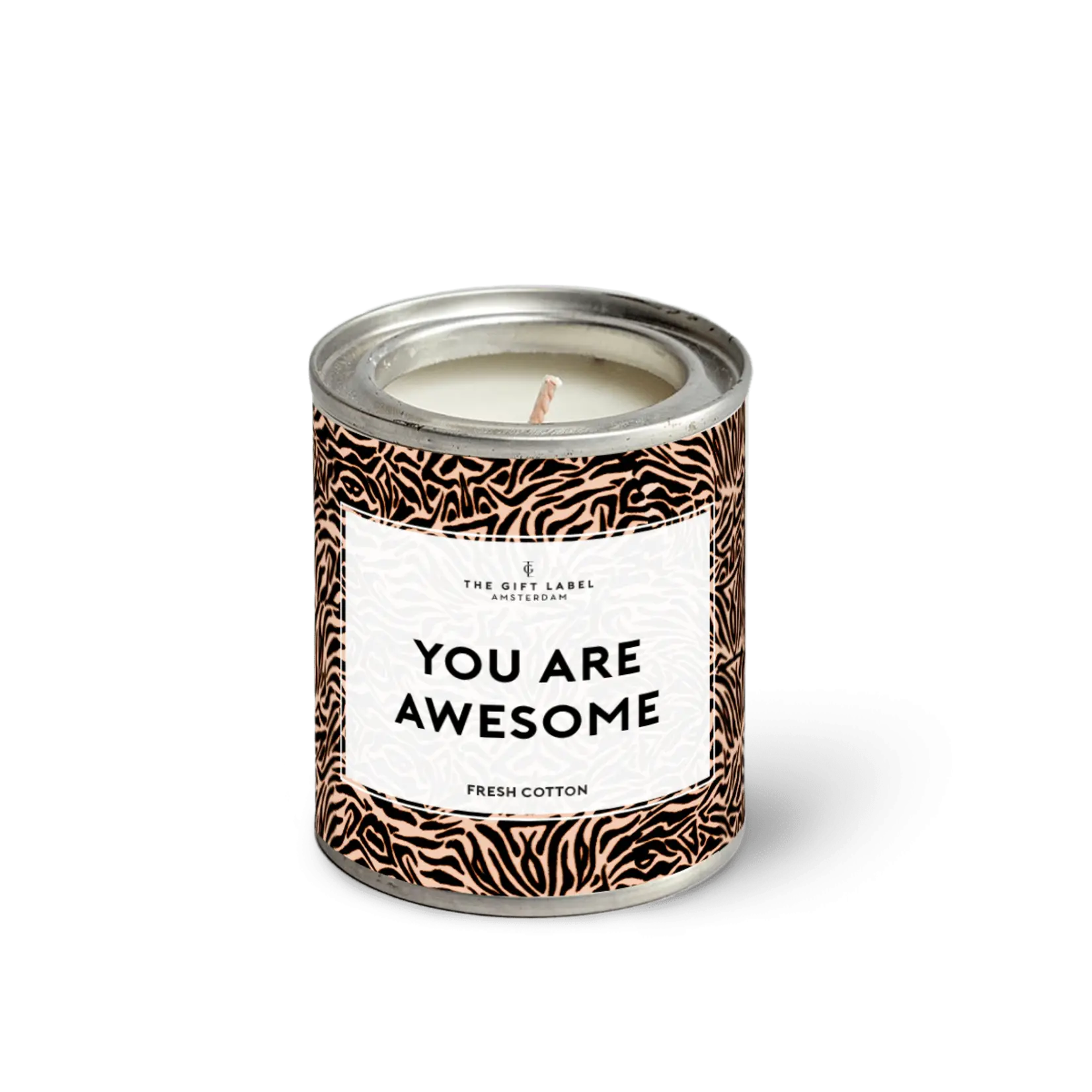 Gift Label Candle tin - You are awesome Fresh cotton