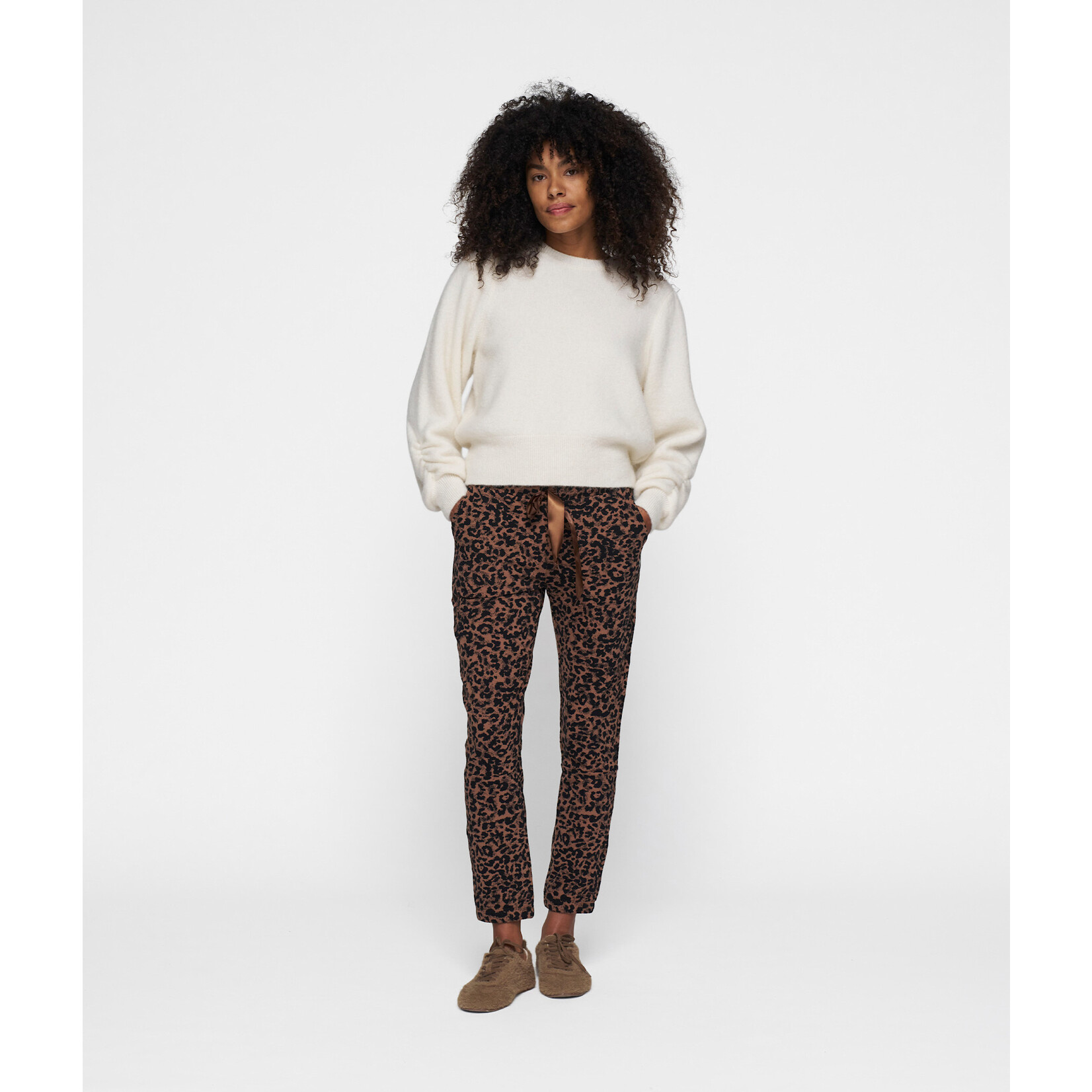 10Days Cropped jogger Leopard dark fudge