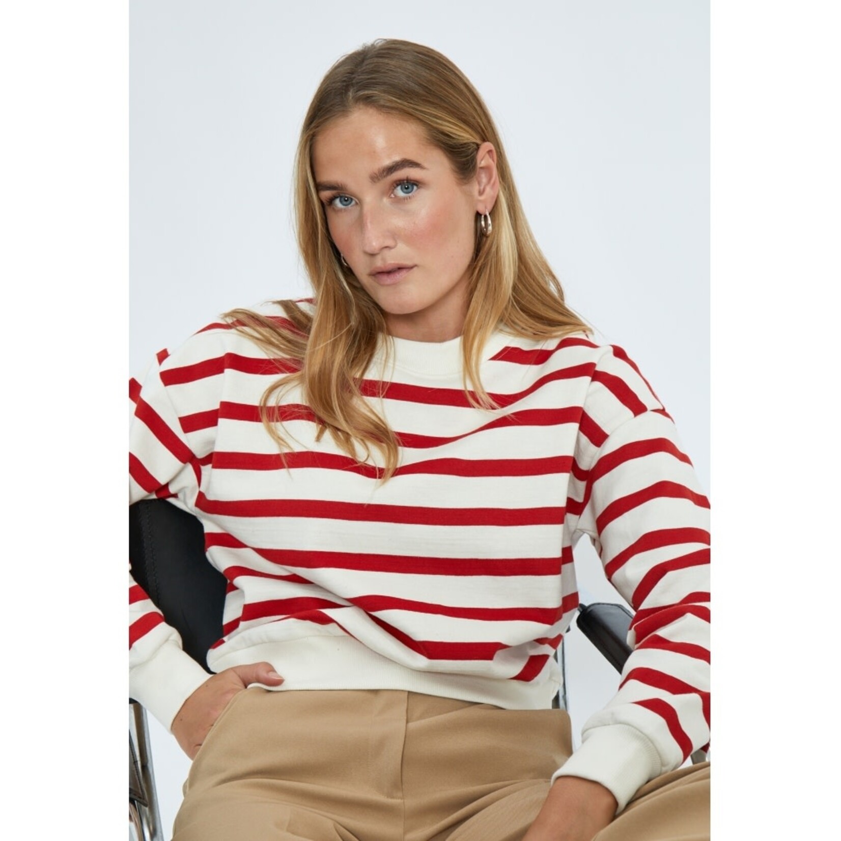 Minus Estella sweat Tomato striped