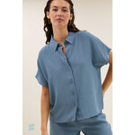 By-Bar Karly viscose blouse Blue stone