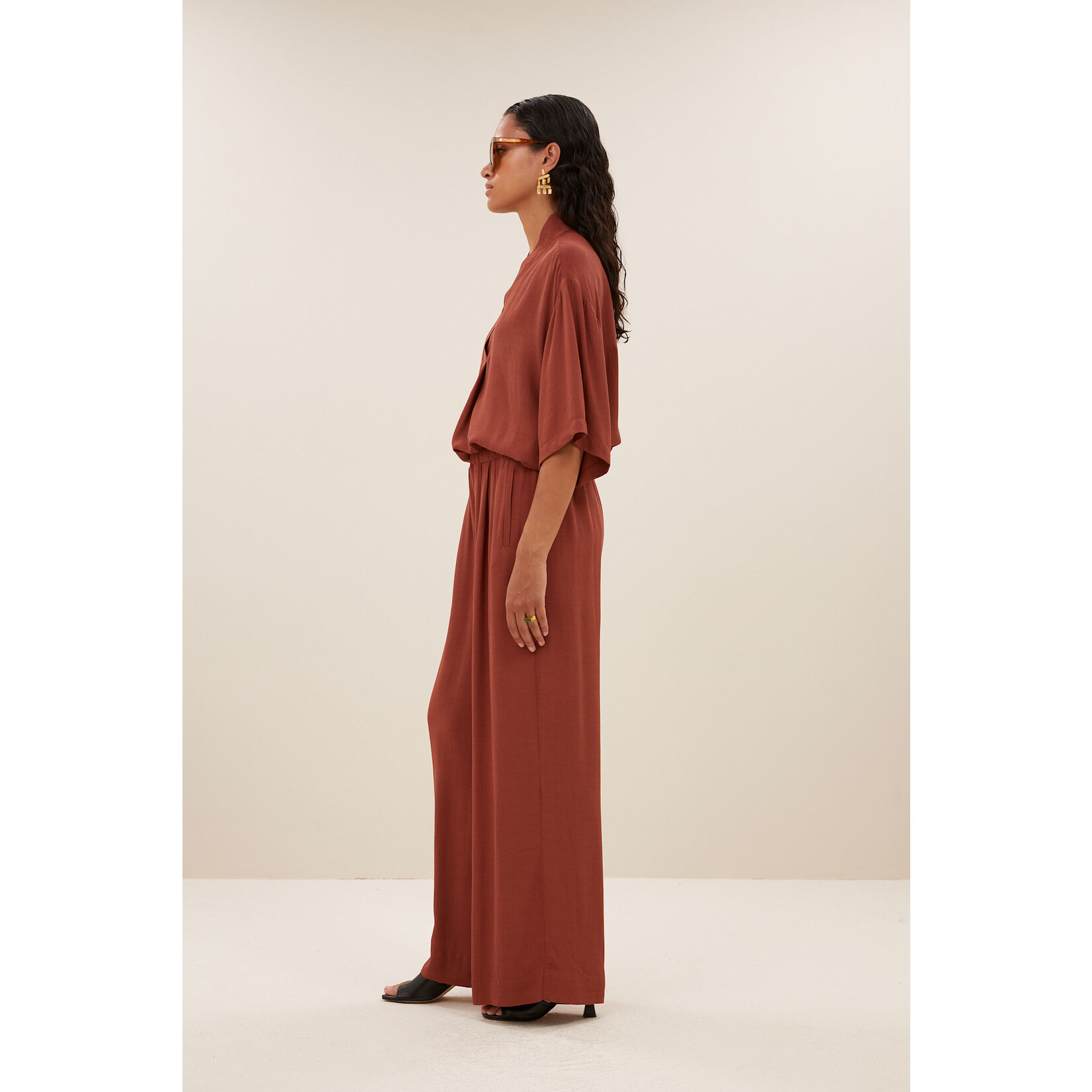 By-Bar Benji viscose pants Bricks
