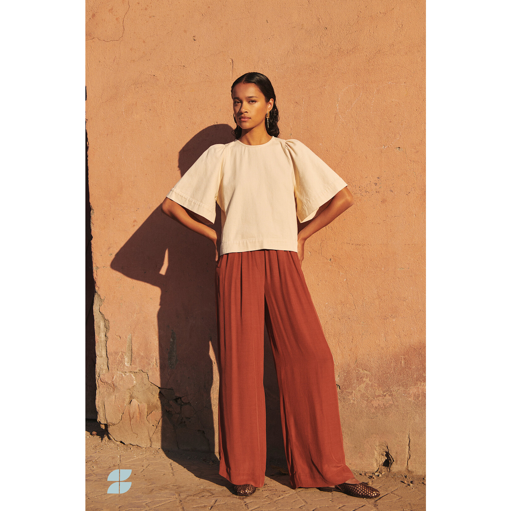 By-Bar Benji viscose pants Bricks