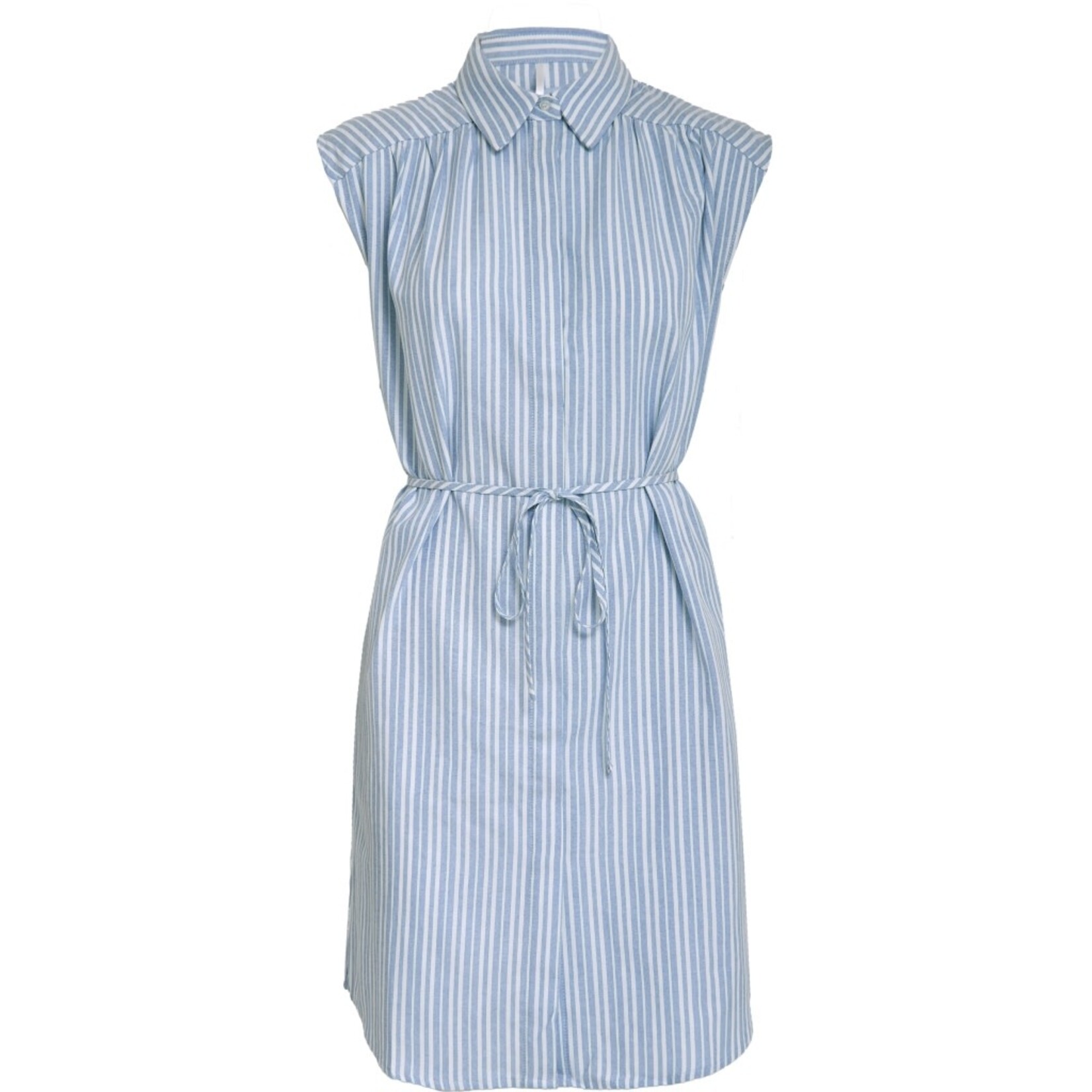 Minus Rinea short dress Ice blue stripe