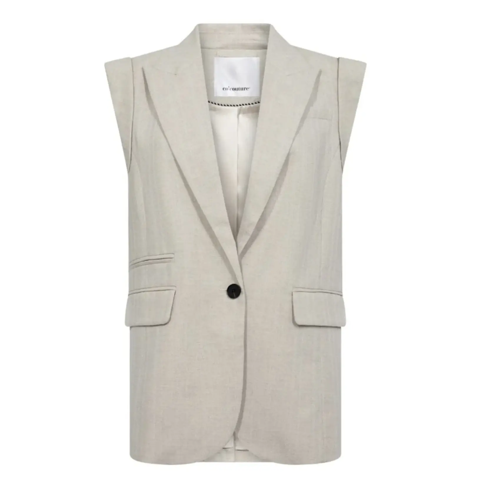 Co'couture Lisa linen wing vest Bone