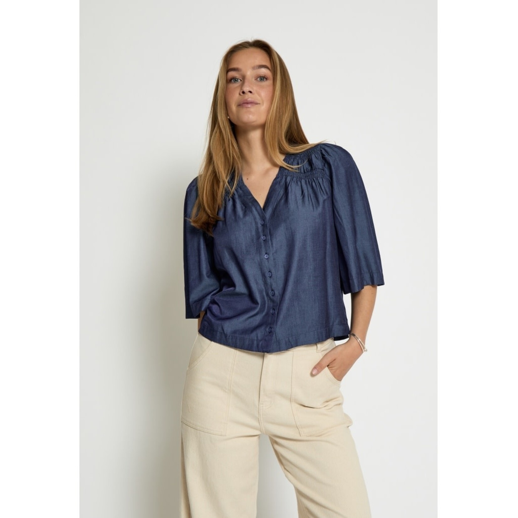 Minus Levana shirt Dark denim