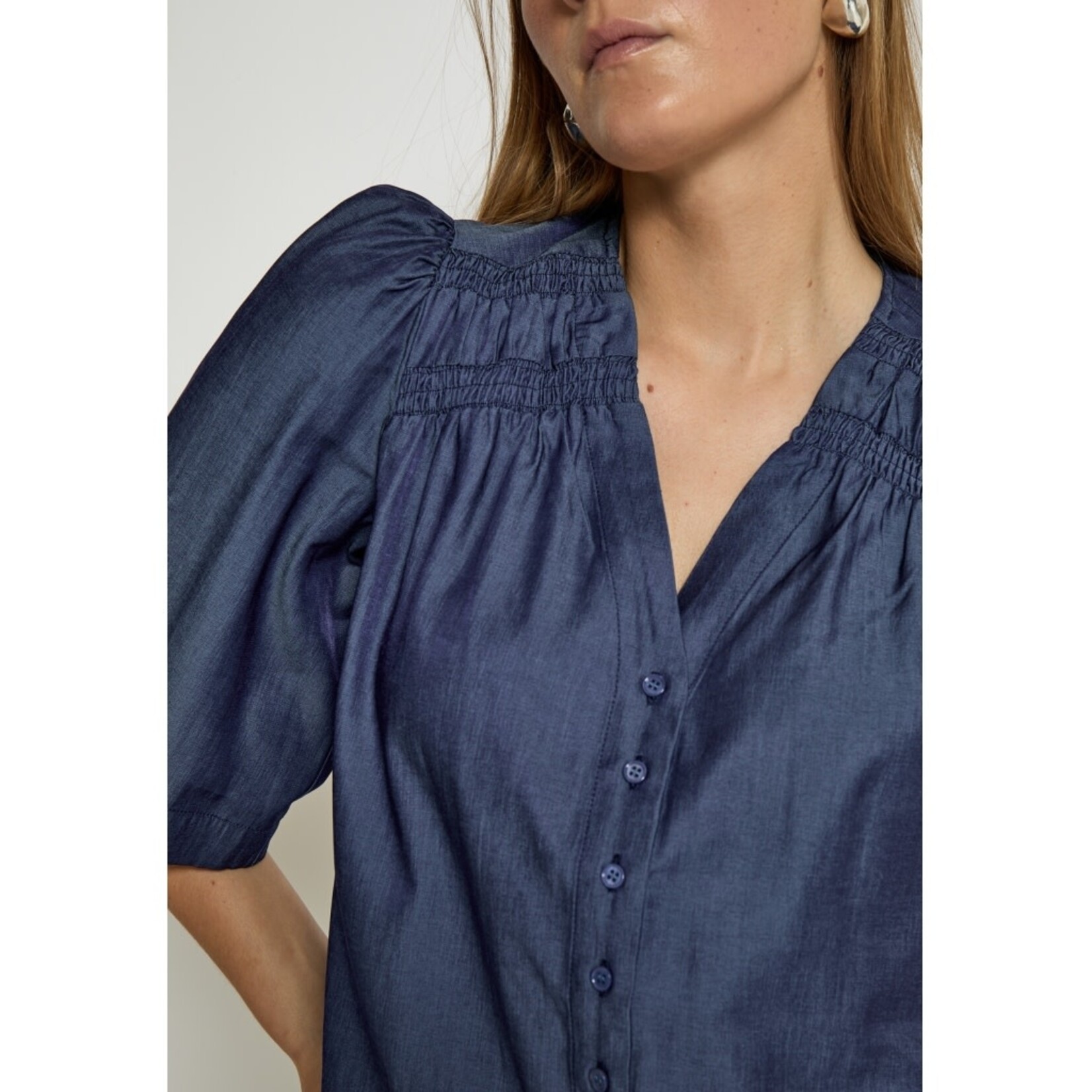 Minus Levana shirt Dark denim