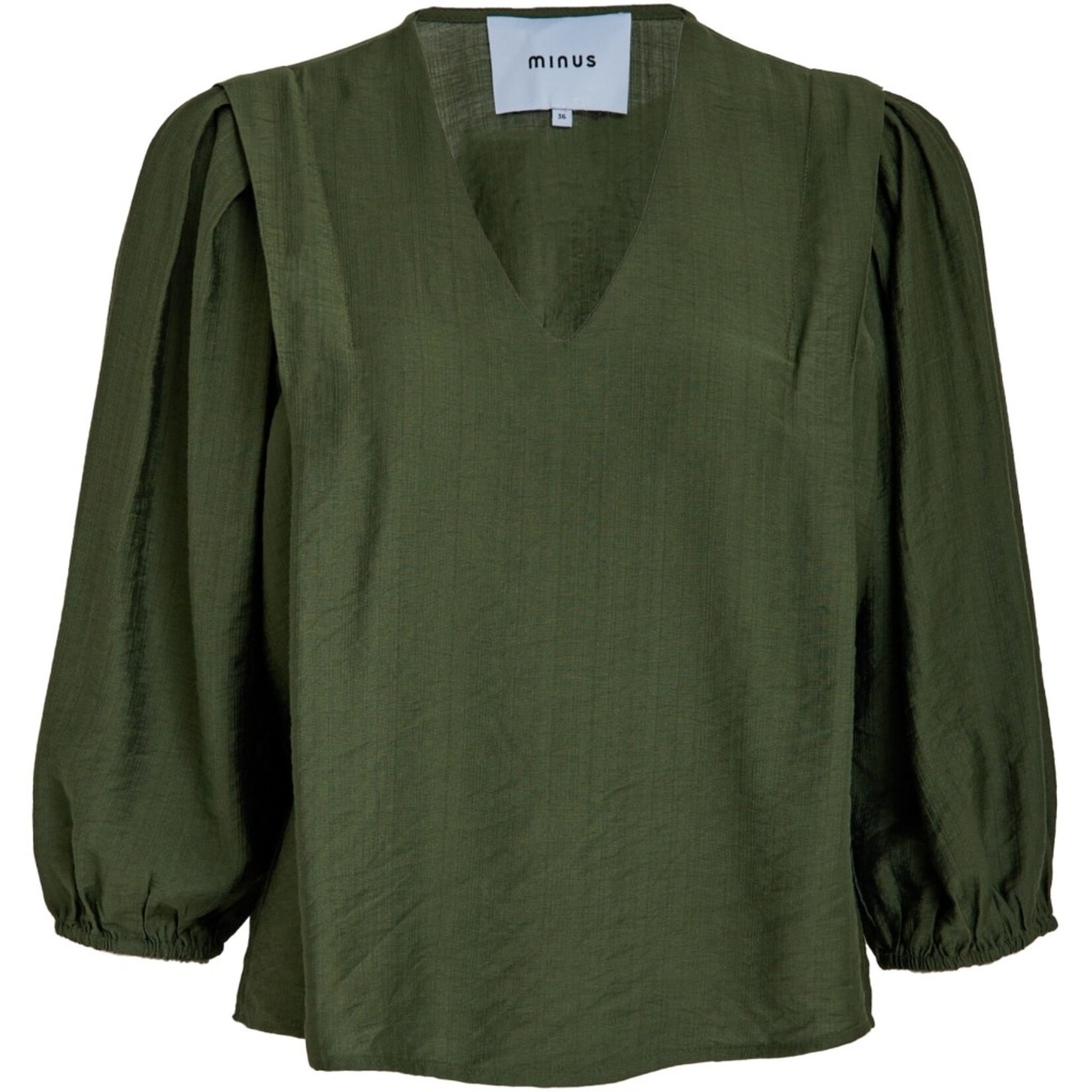 Minus Seria v-neck blouse Rifle green