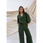 Minus Seria v-neck blouse Rifle green