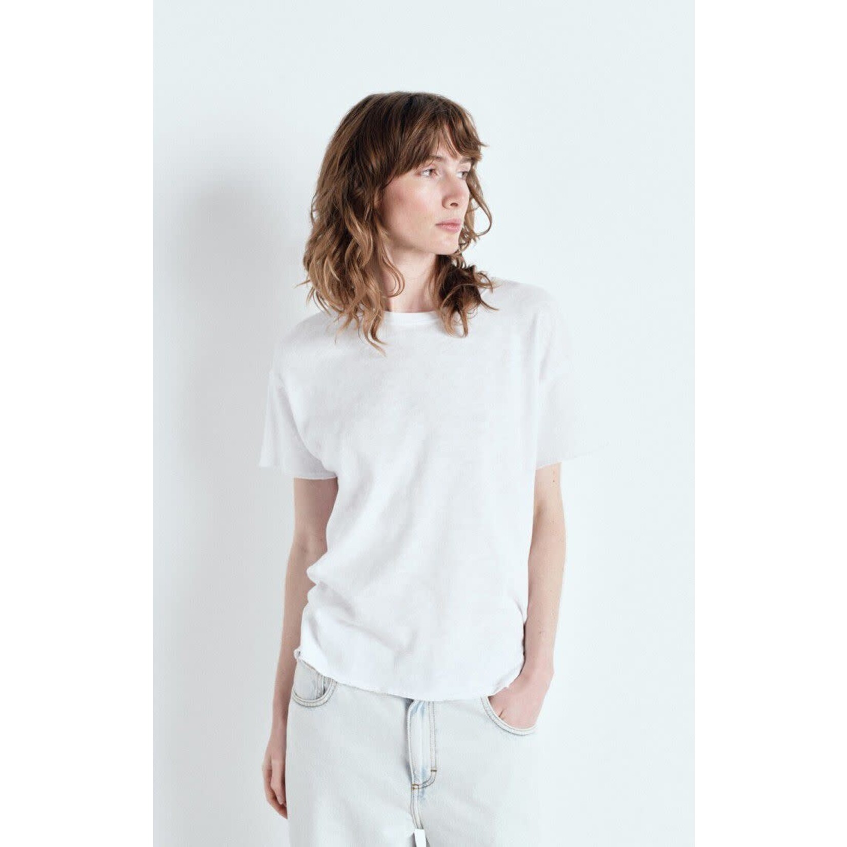 American Vintage T-shirt Femme sonoma rond White