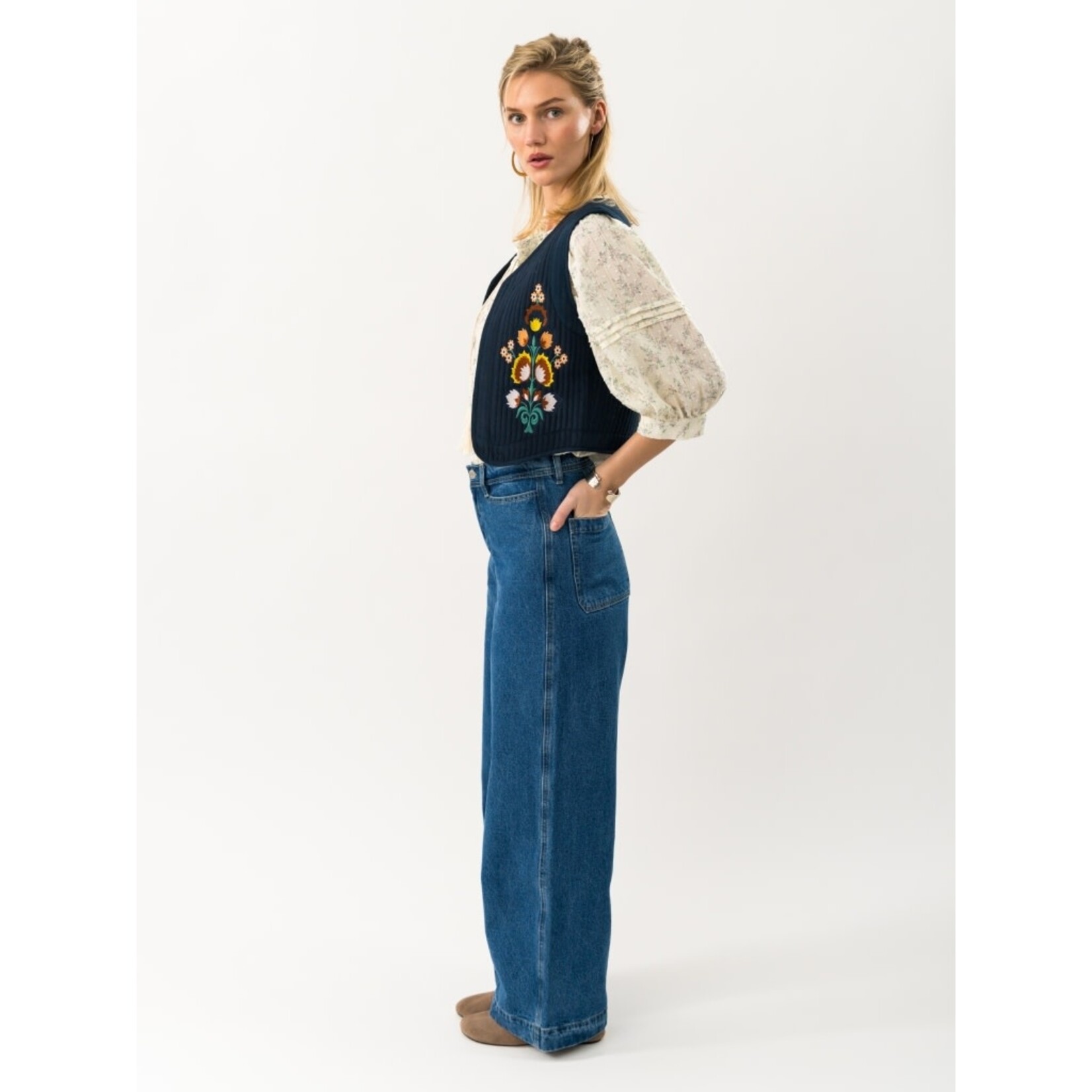 Lollys Laundry Mist vest Dark Blue