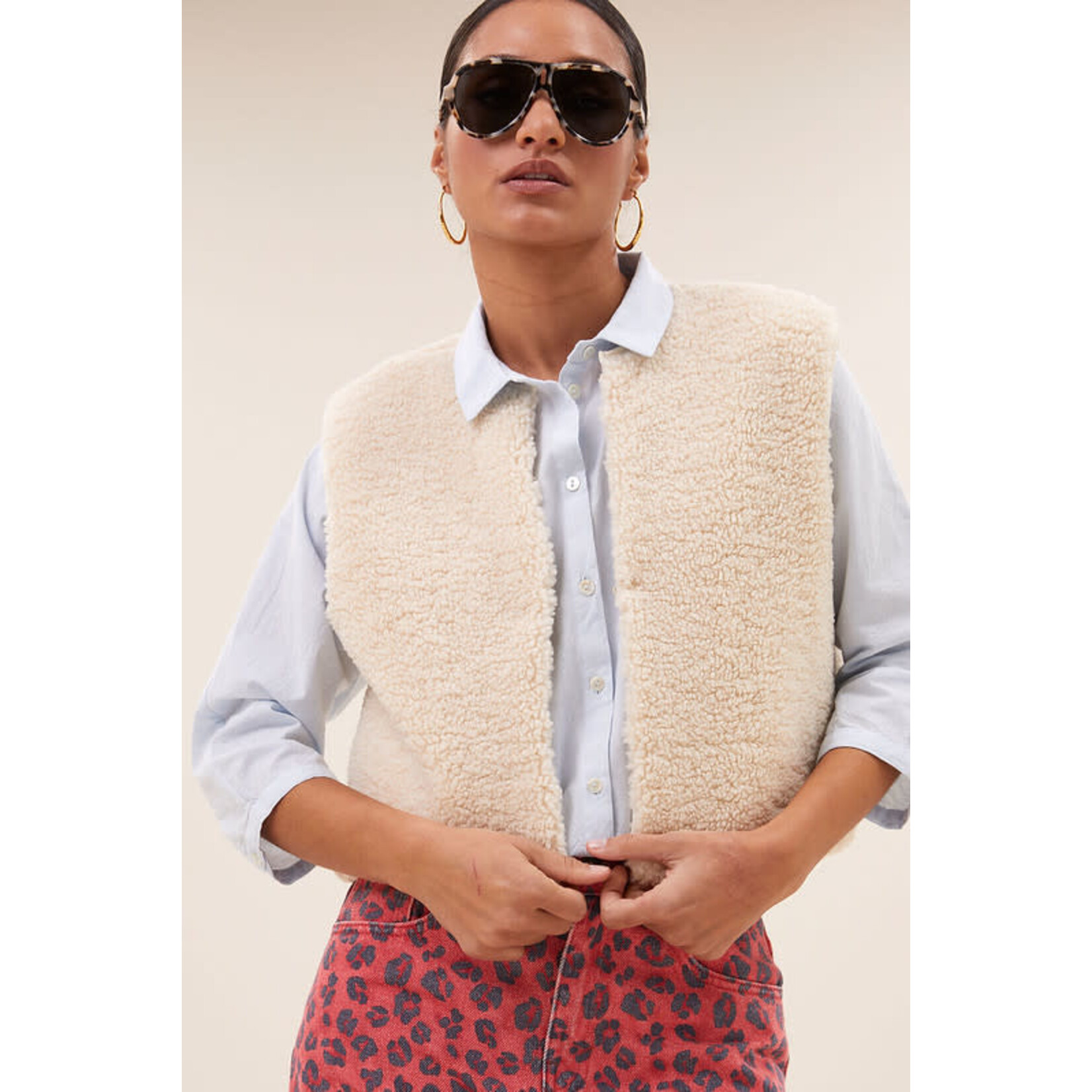 By-Bar Wolly gilet Off white