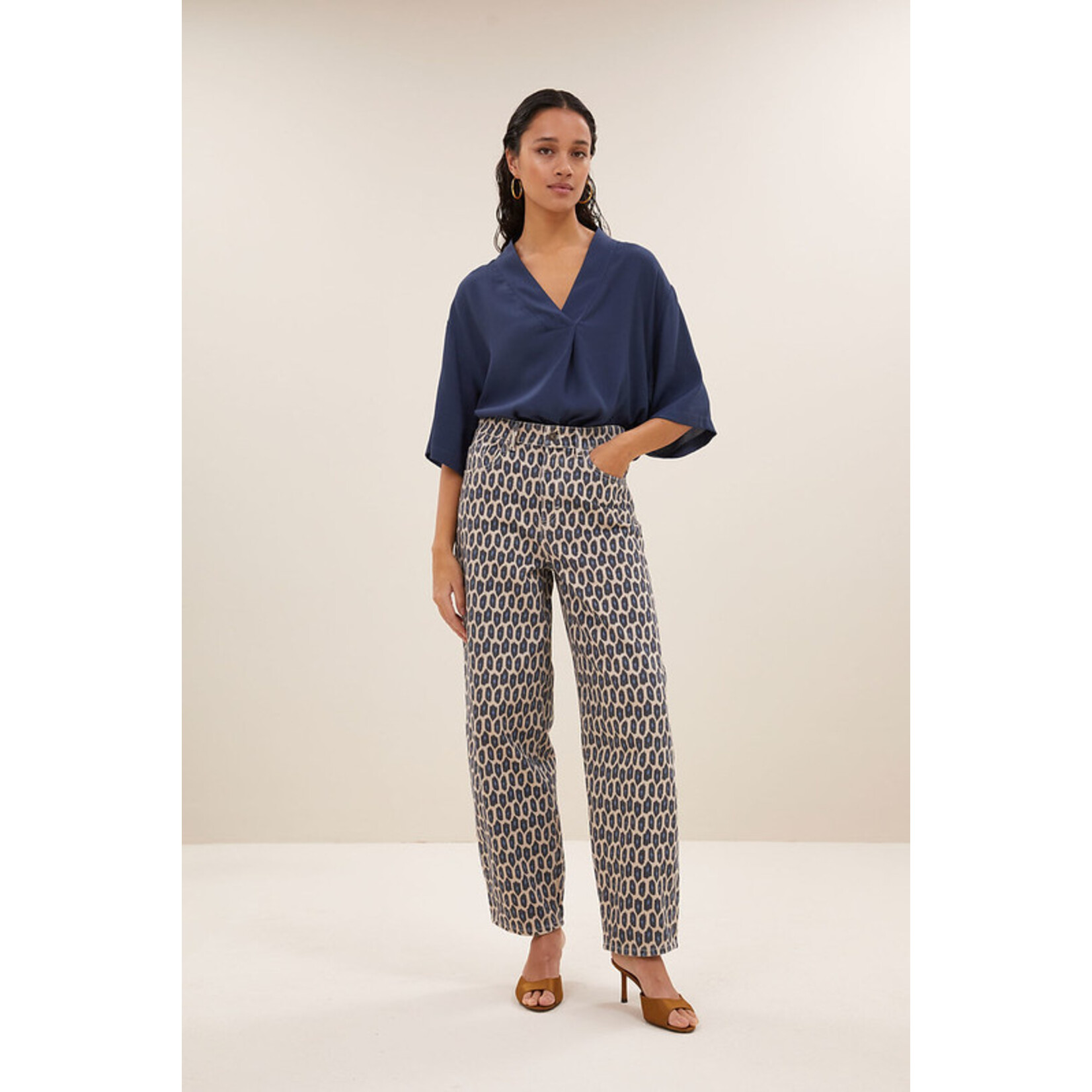 By-Bar Owen viscose blouse Winter blue