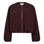 Co'couture Luna balloon zip jacket Wine red