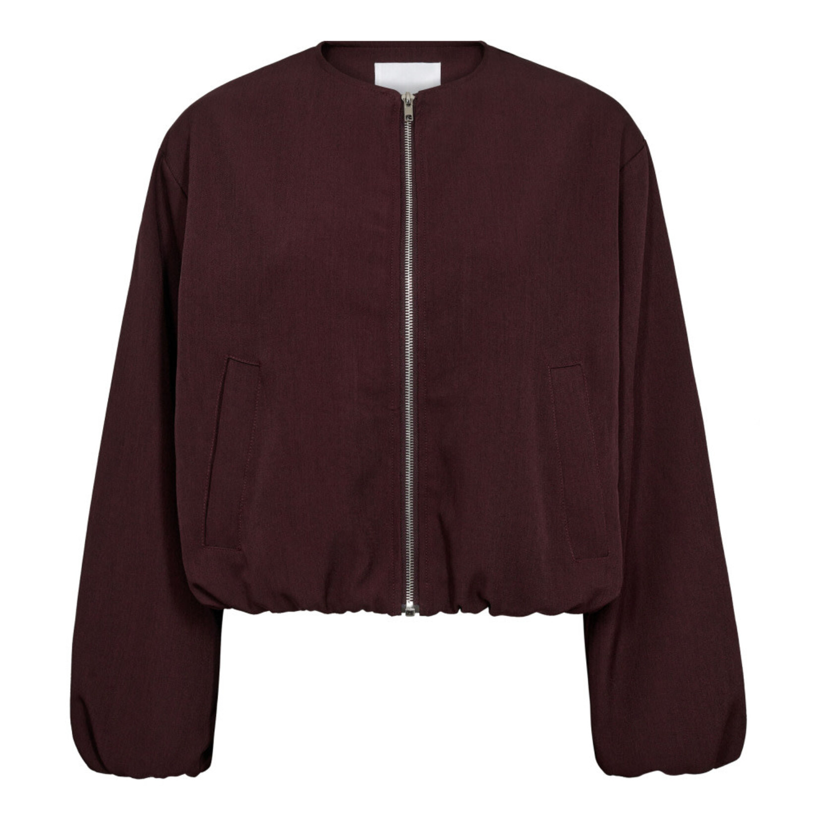 Co'couture Luna balloon zip jacket Wine red
