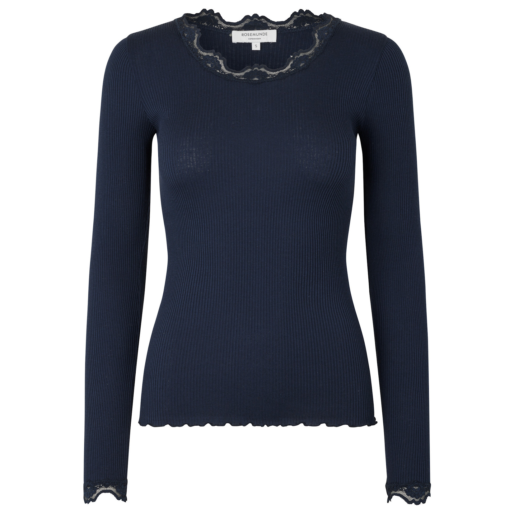 Rosemunde Babette silk long sleeve lace Navy