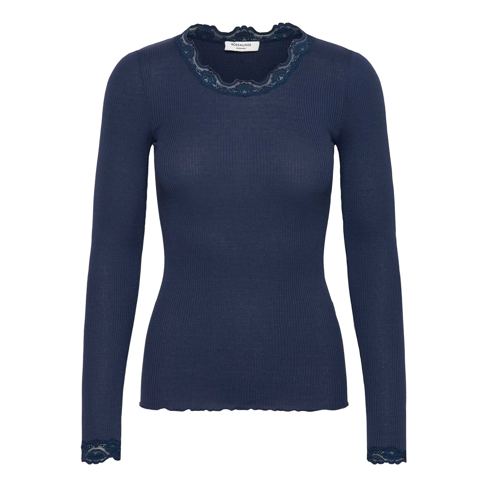 Rosemunde Babette silk long sleeve lace Insignia blue