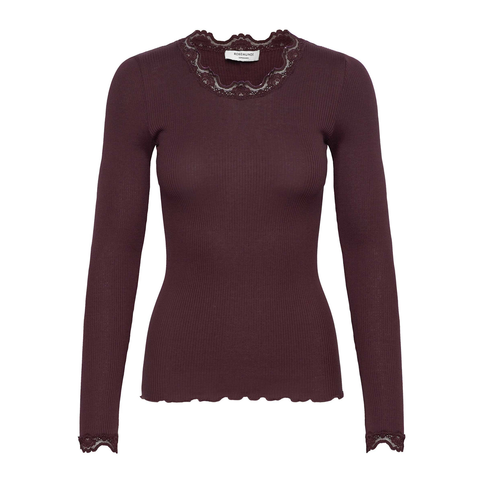 Rosemunde Babette silk long sleeve lace Fudge