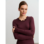 Rosemunde Babette silk long sleeve lace Fudge