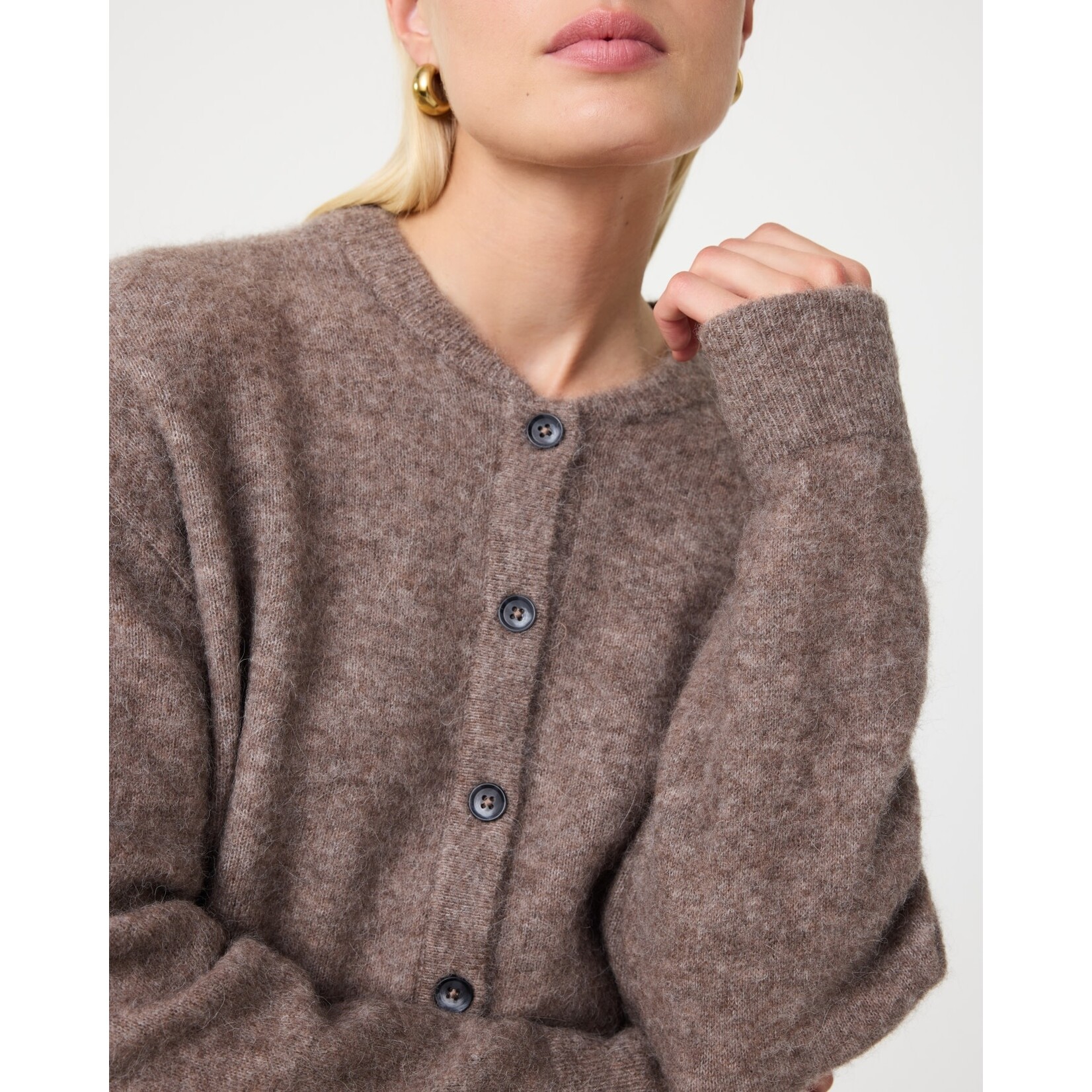 Knit-ted Britney cardigan Walnut