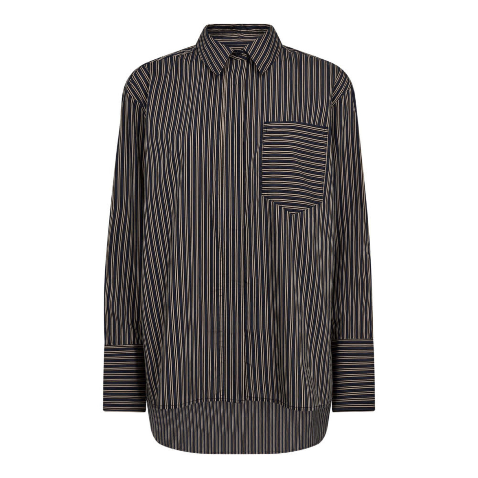 Co'couture Fina stripe shirt Black