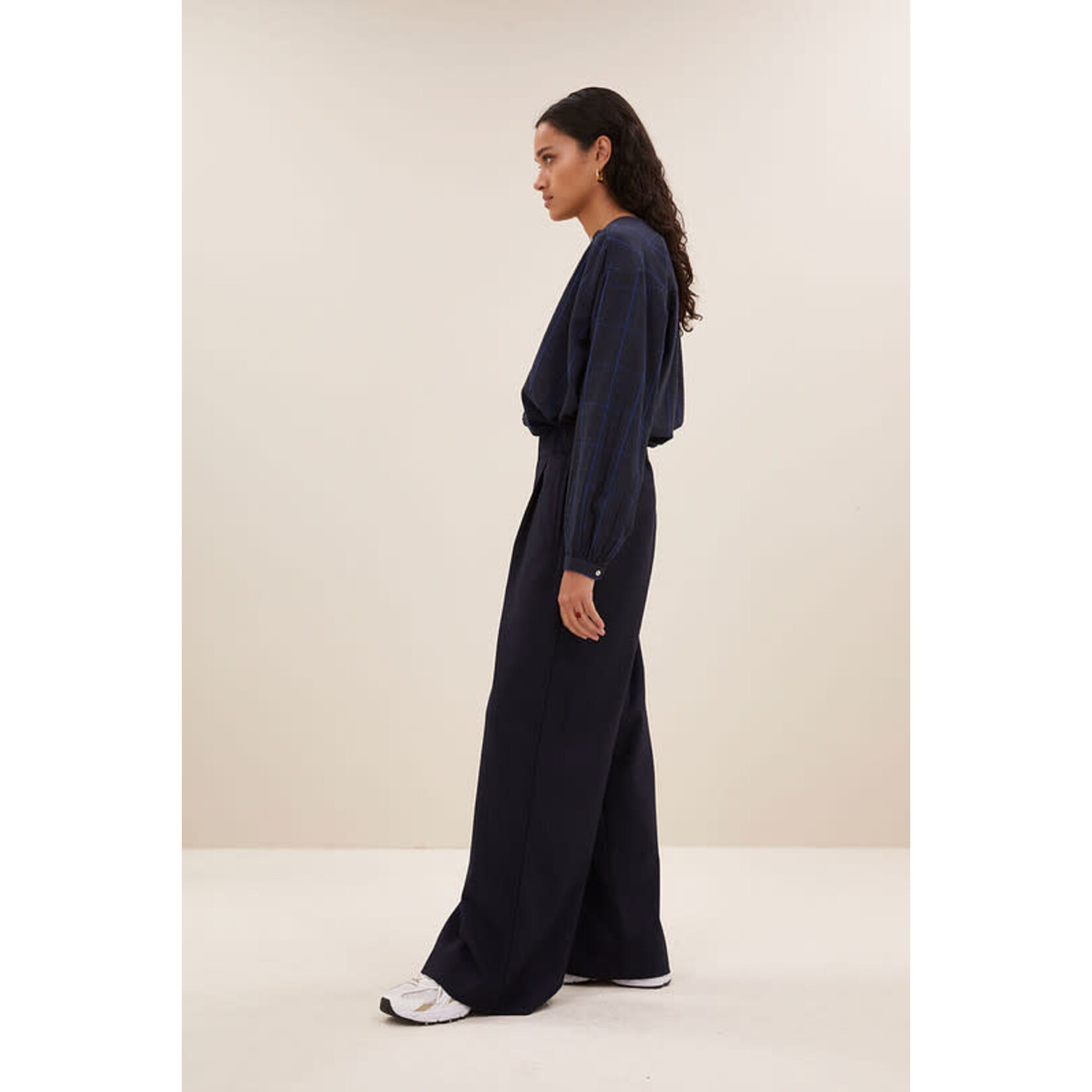 By-Bar Rikki check blouse Blue
