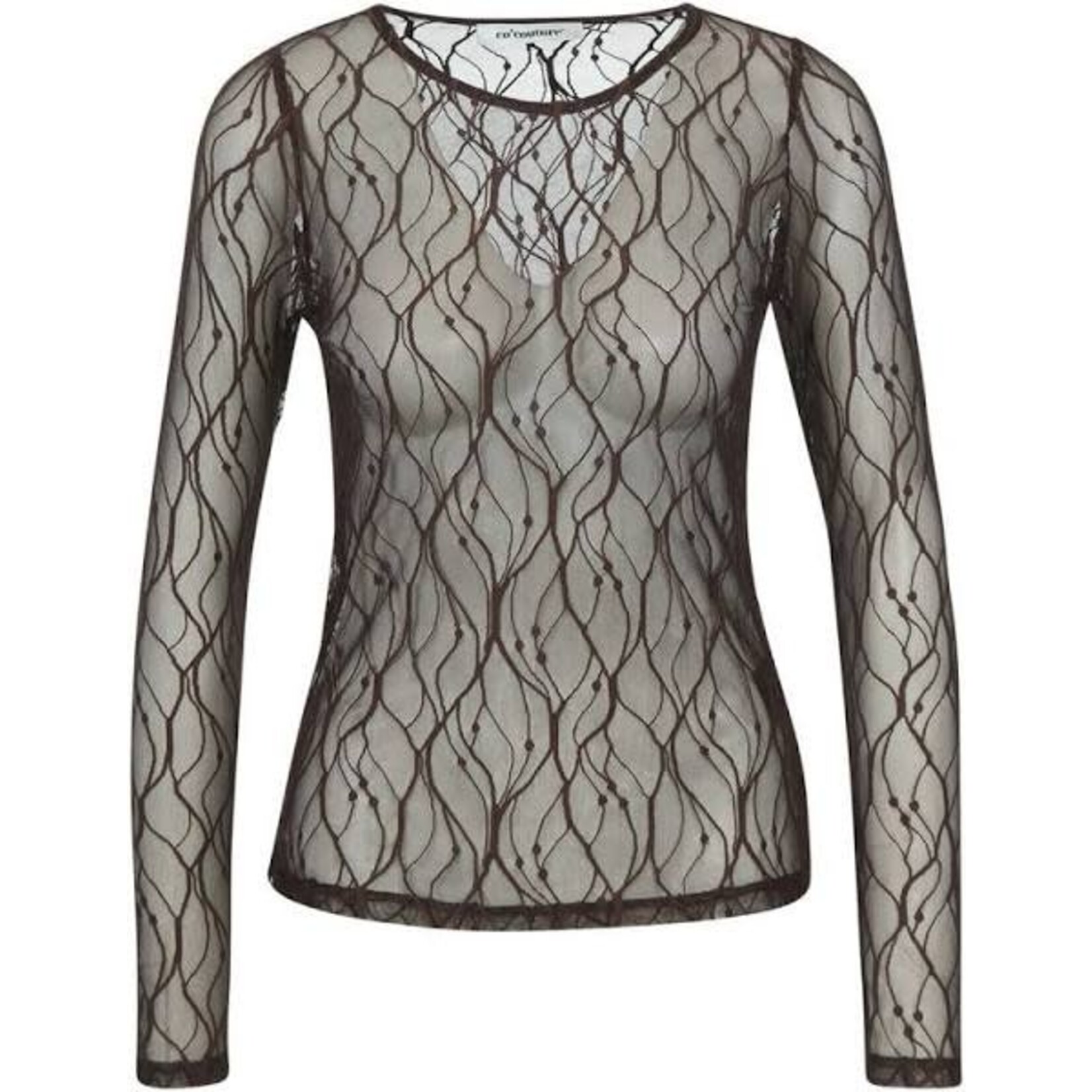 Co'couture Mercy mesh o-blouse Brown