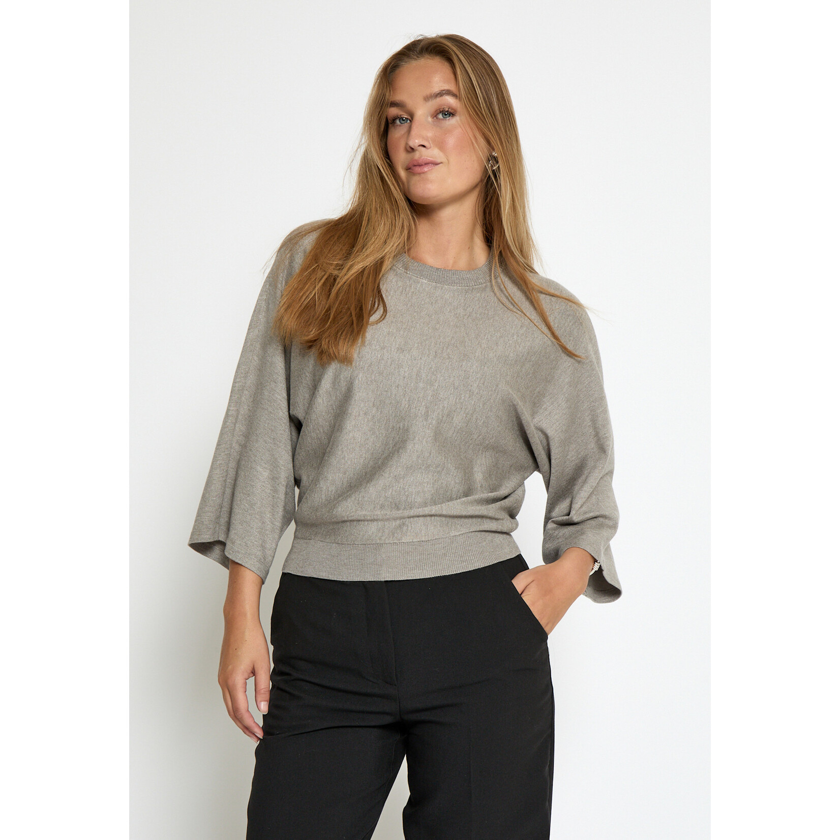 Minus Tess knit t-shirt String melange