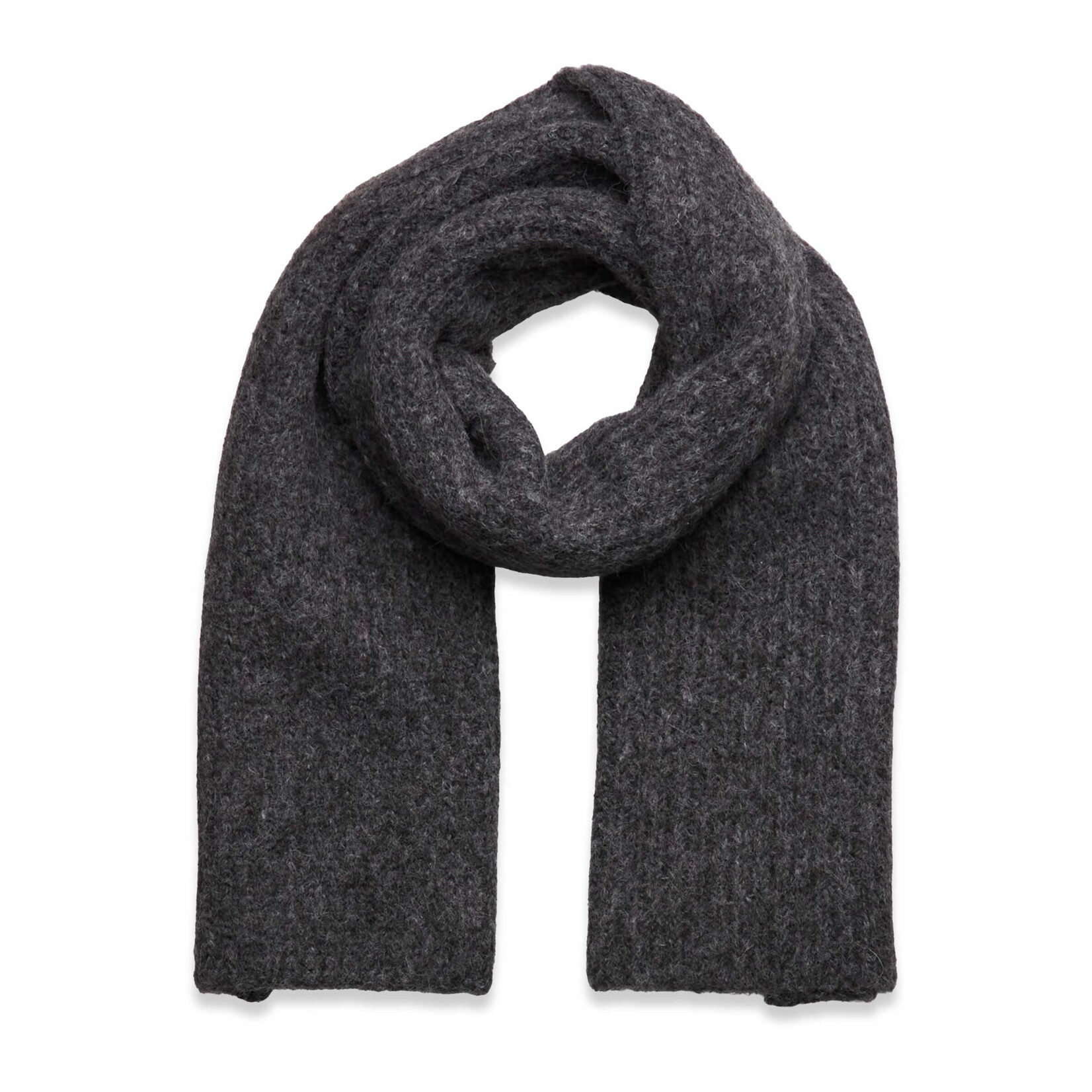Rosemunde Tulip wool blend scarf Medium grey melange