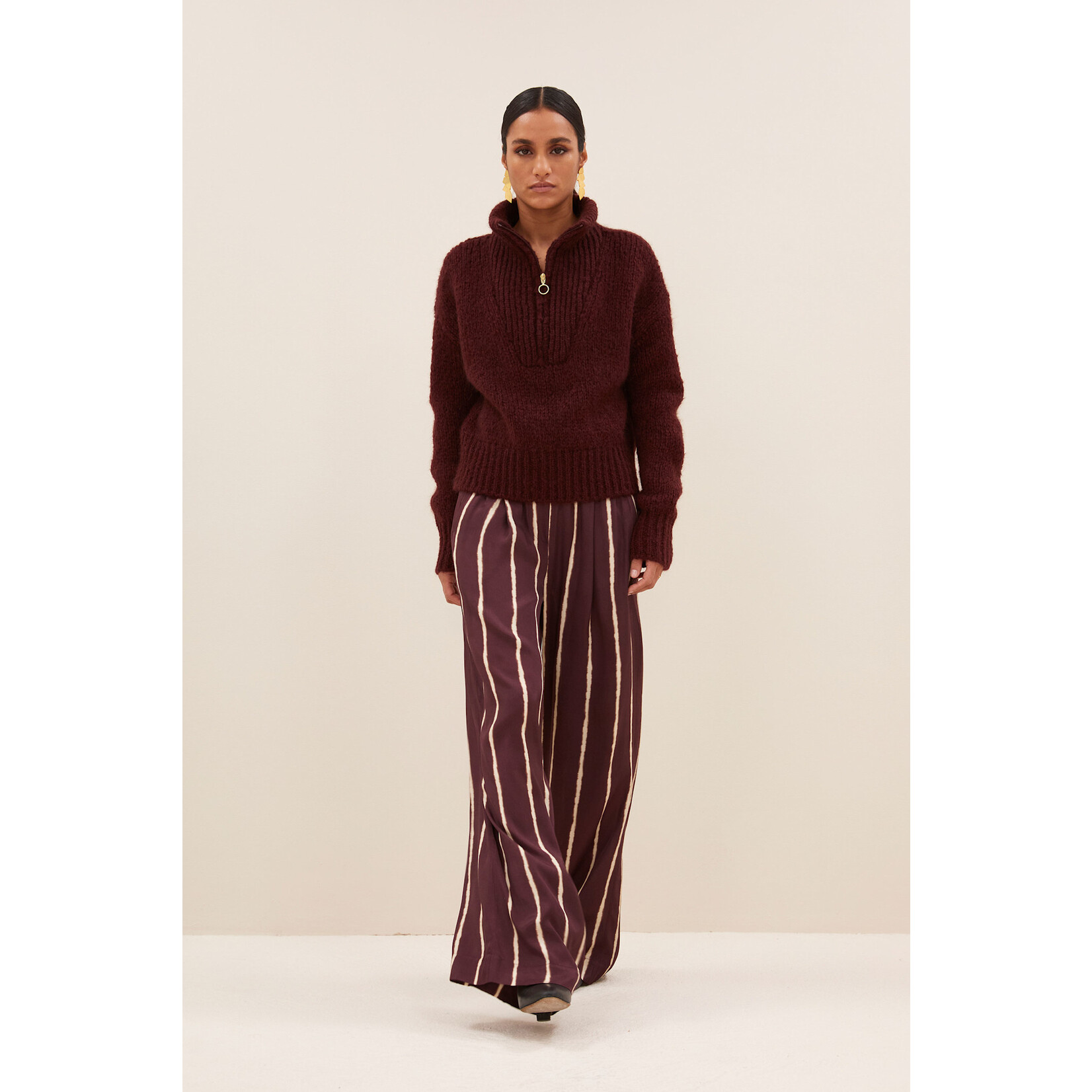 By-Bar Boxy beau pullover Wine