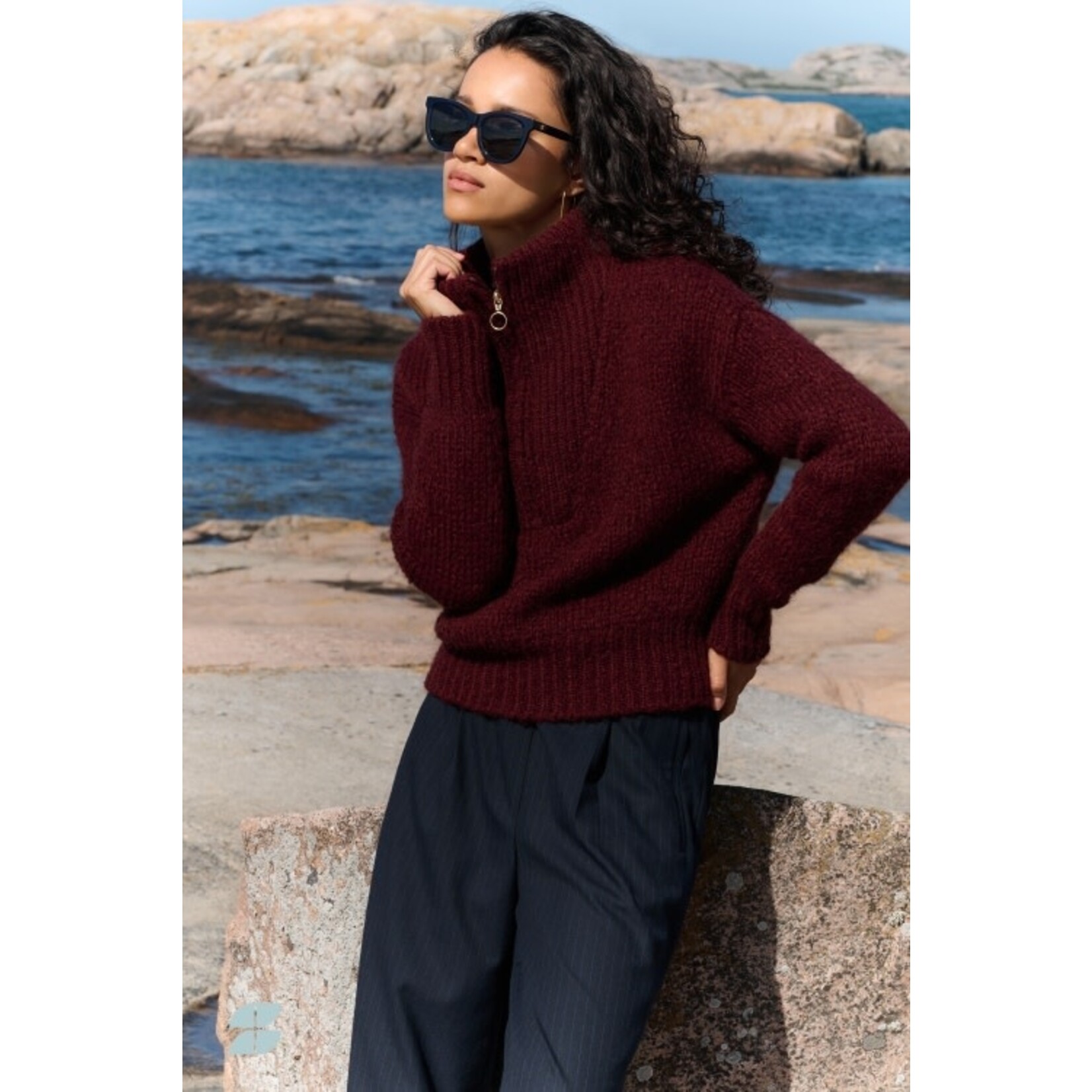 By-Bar Boxy beau pullover Wine