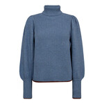 Co'couture Row puff rib roll neck Blue