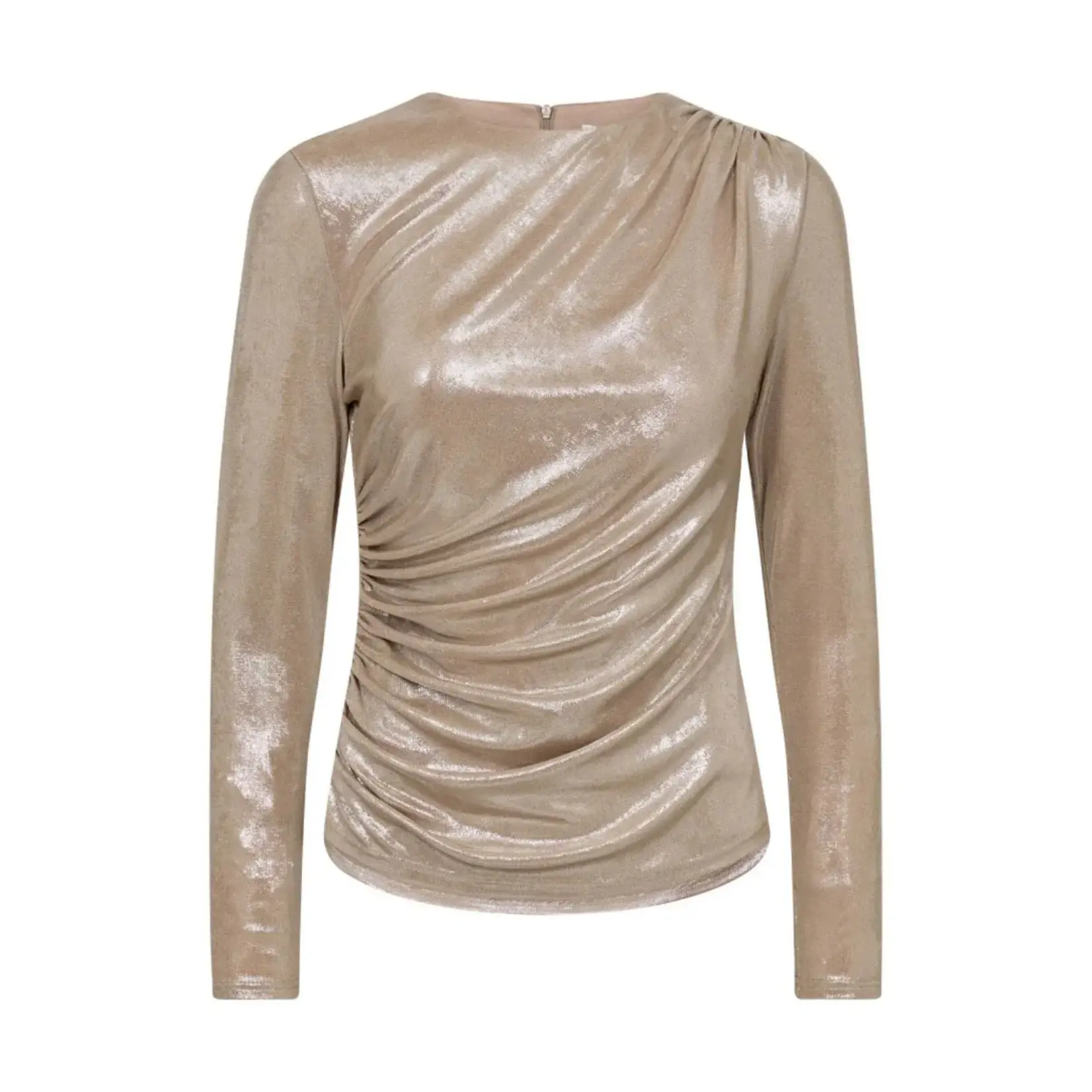 Co'couture Margot drape blouse Champagne